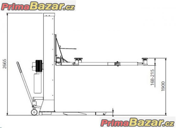Jednosloupový zvedák  2500 kg paleták rv2020' – fotografie 2