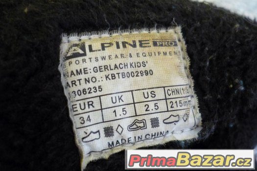 Dětské zimní sněhule ALPINE Pro, vyjímatelná vložka vel. 34 – fotografie 4