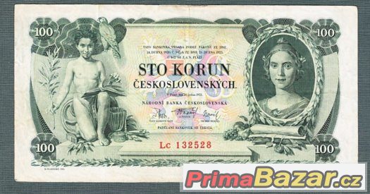 Staré bankovky - 100 korun 1931 neperforovana – fotografie 1