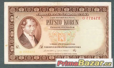 Staré bankovky - 500 kčs 1946 neperforovana