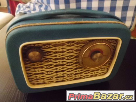 Super staré Retro Rádio - TESLA T 2800 B-2, Kabelka - MODRÉ – fotografie 2