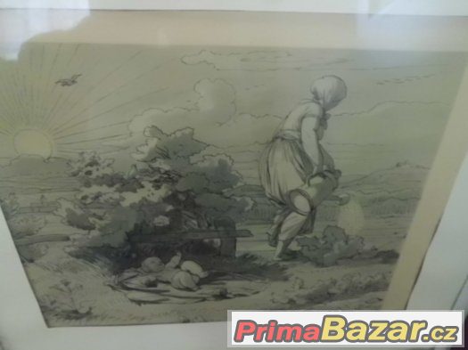 starý obraz - Josef Mánes - Písen Jitřní – fotografie 2