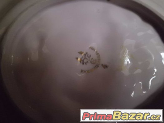 Pěkný starý ozdobný talíř- Růžový porcelán s motivem – fotografie 3