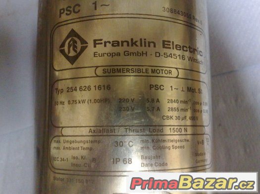 Franklin motor 4" 0,75kW 230V – fotografie 4