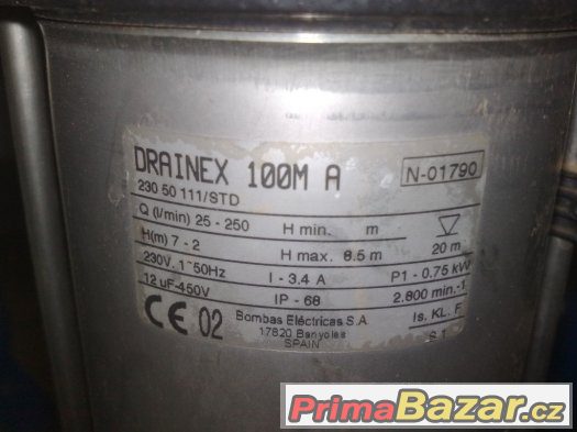 čerpadlo kalové DRAINEX 100MA - výhodná cena – fotografie 4