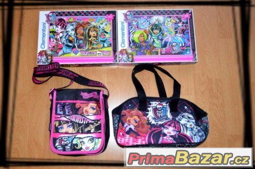Monster High puzzle 250,500 dílků+kabelka + taška Monster – fotografie 1