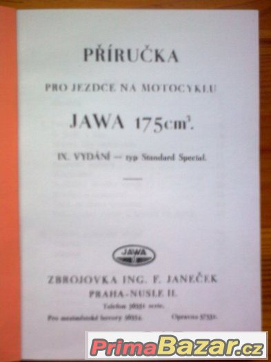 Příručka JAWA 175 Standard Special – fotografie 2