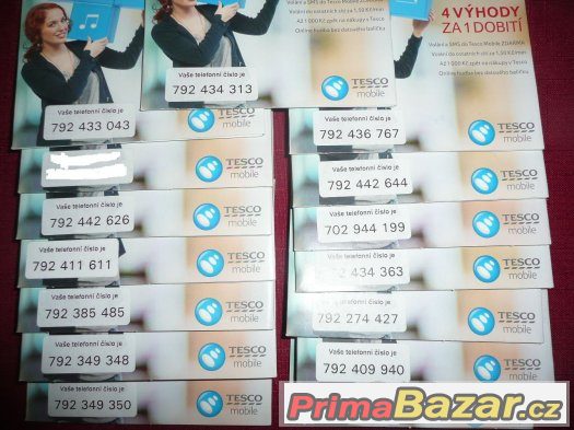 prodám nové SIM karty, kredit 150,- Kč, nové – fotografie 1