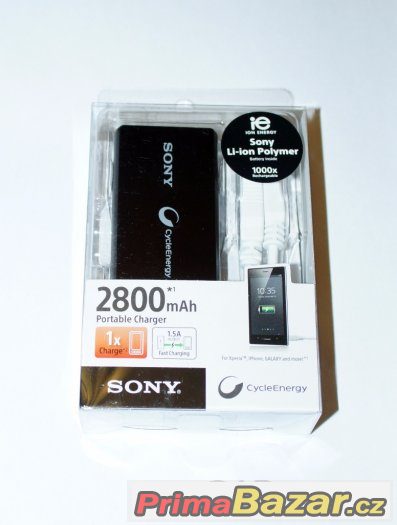 NOVÝ Sony přenosný zdroj USB CP-V3 černý, 2800mAh – fotografie 1