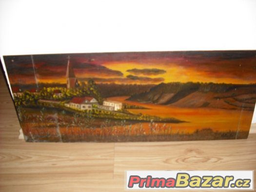 Malovaný obraz Orlík 1982 Alfréd Pecina – fotografie 2
