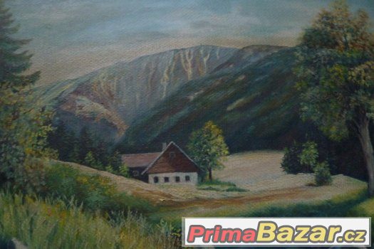 Krkonoše Sněžka Kotel obraz olej mal. Pícha – fotografie 4