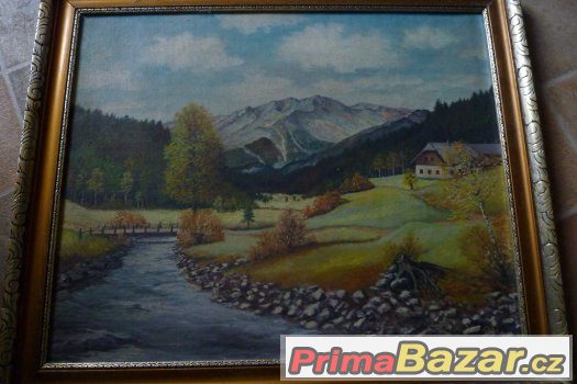 Krkonoše Sněžka Kotel obraz olej mal. Pícha – fotografie 5