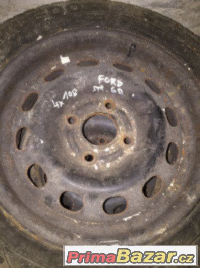 PRODÁM OBUTOU LETNÍ SADU NA FORD 4x108 S PNEU 185/60/14" – fotografie 1