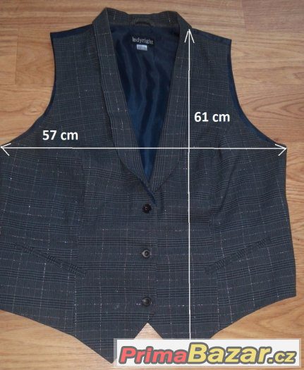 Prodej málo nošené dámské vesty, vel. 46. Barva šedá. – fotografie 2