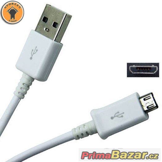 Datový a nabíjecí kabel USB Micro - bílý – fotografie 2