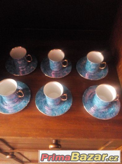 Porcelánové hrníčky s podšálky POLAND WLOCLAWEK. – fotografie 1