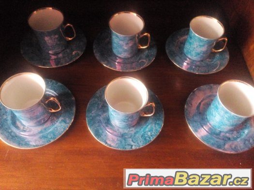 Porcelánové hrníčky s podšálky POLAND WLOCLAWEK. – fotografie 2