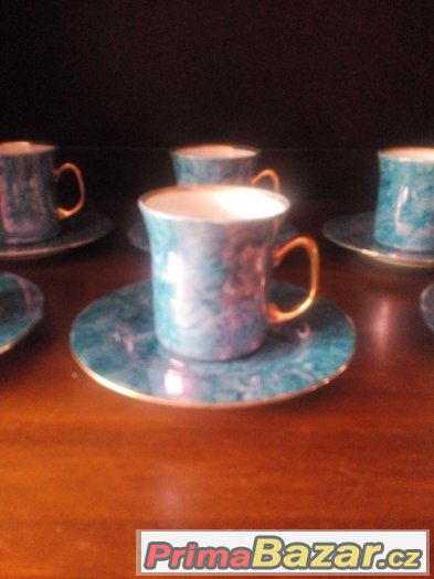 Porcelánové hrníčky s podšálky POLAND WLOCLAWEK. – fotografie 3