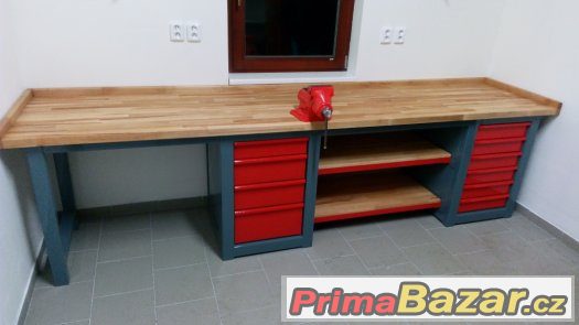 Dílenský pracovní stůl, ponk 2x box – fotografie 3
