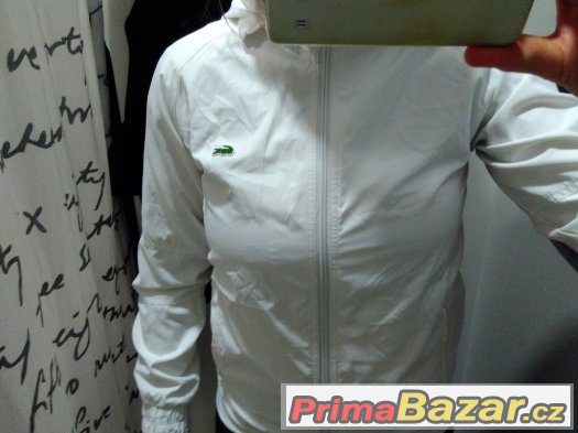 běžecká bunda bílá s kapucí Lacoste vel. 36. – fotografie 1