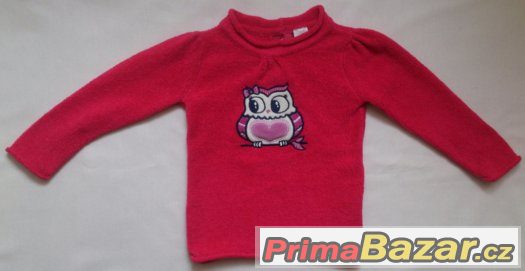 Dětská mikinka, svetřík, se sovičkou, zn.Baby Club, vel.74 – fotografie 1