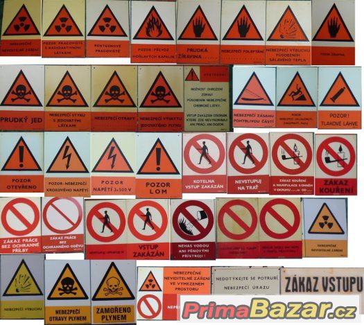 cedule bezpečnostní plast smalt papir umakart atd tabulky,., – fotografie 1