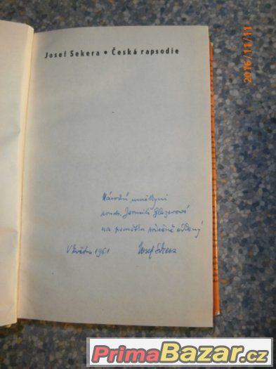 Josef Sekera - Česká rapsodie - s věnováním autora – fotografie 2
