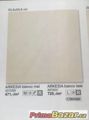 prodám luxusní keramickou dlažbu Arkésia formát 60x60