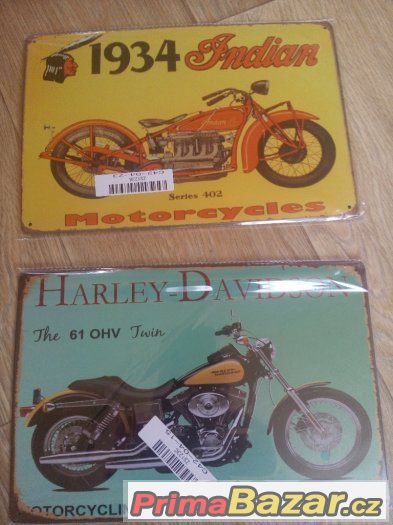Retro cedule Harley a Indian – fotografie 1