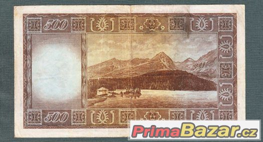 Staré bankovky - 500 kčs 1945 Vzácná neperforovana, – fotografie 2