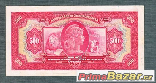 Staré bankovky - 500 korun 1929 NEPERFOROVANA, pěkný stav – fotografie 2