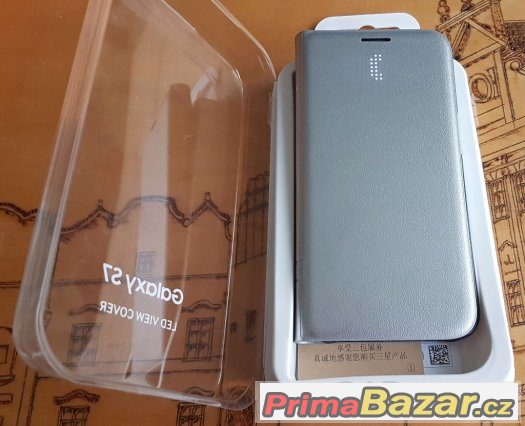Samsung S7 G930 LED Pouzdro Silver + sklo na displej – fotografie 3