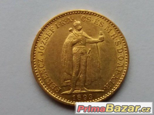2x Zlatá mince 20 koruna 1892, 1893 KB – fotografie 5