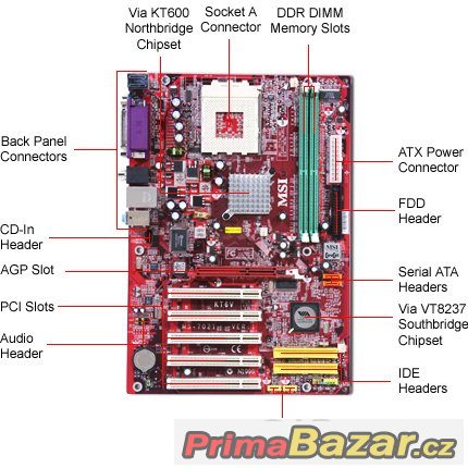 MSI KT6V-LSR (MS-7021) SATA PATA LAN Audio sc.462(A) – fotografie 2