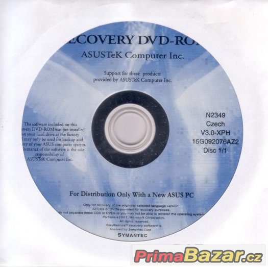 DVD pro obnovu celého systému Asus - N2349 – fotografie 1
