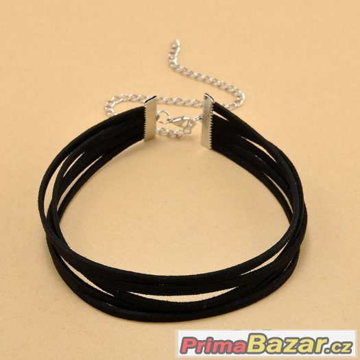 Krásný černý několikanásobný tattoo choker – fotografie 3