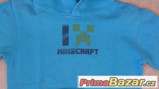 Chlapecká mikina s kapucí, vel.128, zn.Minecraft – fotografie 2