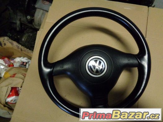 KOŽENÝ TŘÍRAMENNÝ VOLANT GOLF IV PASSAT B 5,B5.5 – fotografie 2