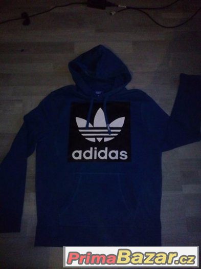 Modrá mikina Adidas Originál Xl Nová – fotografie 1