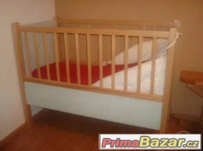dětská postýlka světlý buk dýha, český výrobek, poloh.
