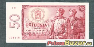 Staré bankovky - 50 kčs 1964, bezvadný stav