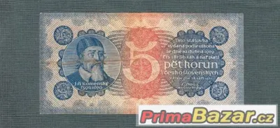 Staré bankovky - 5 korun 1921 vzácná