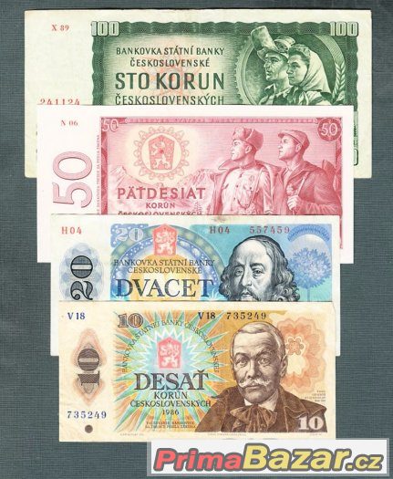Staré bankovky - sestava 1961-1988 - 4 kusy – fotografie 1