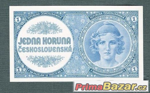 Staré bankovky - 1 koruna 1946 , bezvadný stav – fotografie 1
