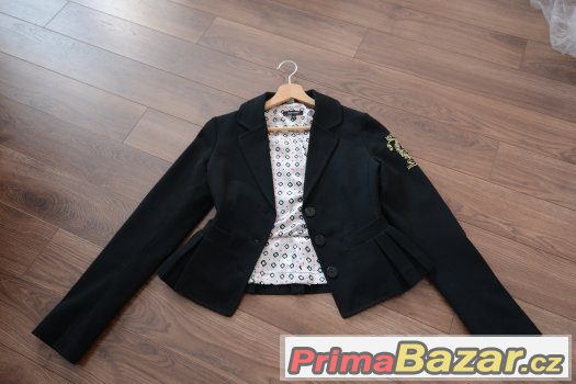 Černé elegantní značkové sako TOP STAV – fotografie 3