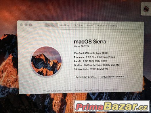 Macbook model A1342,  2,26GHz, 1TB disk – fotografie 3