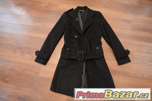 KRÁSNÝ elegantní černý kabát. – fotografie 5