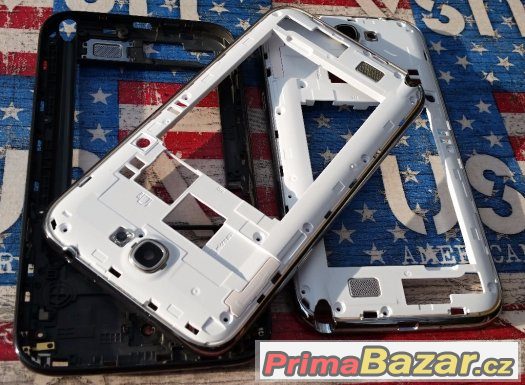 Střední Rámeček Samsung Note 2 N7100 černá a bílá – fotografie 2