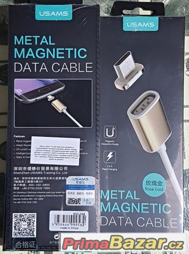 Magnetický nabíjecí a datový kabel s microUSB konektorem. – fotografie 2