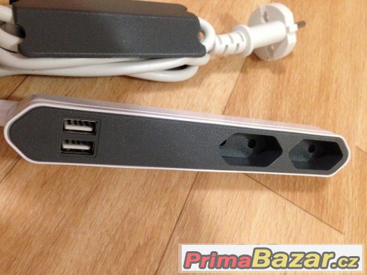Prodlužovací kabel  220V + 2x USB – fotografie 2